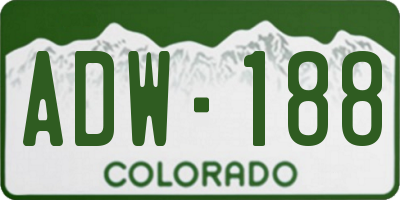CO license plate ADW188