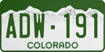 CO license plate ADW191