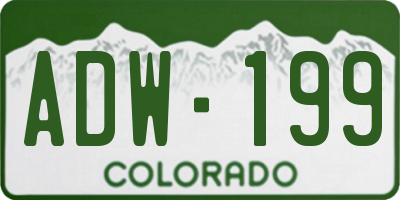 CO license plate ADW199
