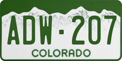 CO license plate ADW207
