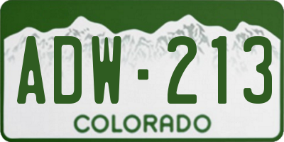 CO license plate ADW213