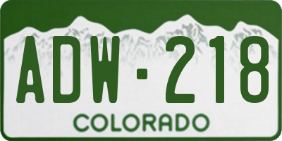 CO license plate ADW218