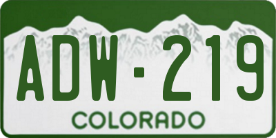 CO license plate ADW219