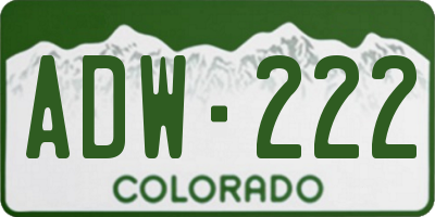 CO license plate ADW222
