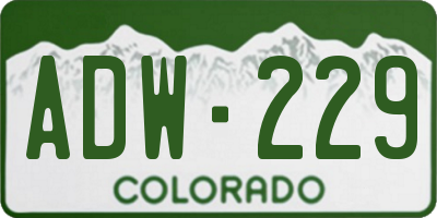 CO license plate ADW229