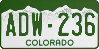CO license plate ADW236