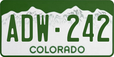CO license plate ADW242