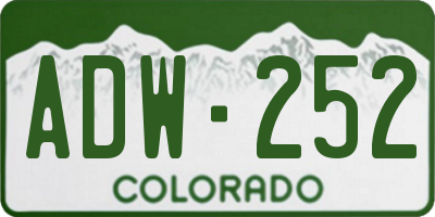 CO license plate ADW252