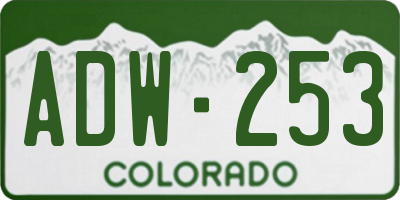 CO license plate ADW253