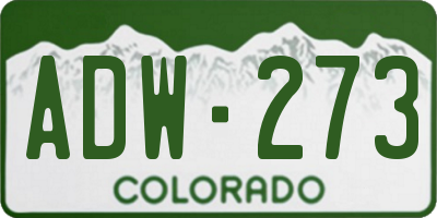 CO license plate ADW273