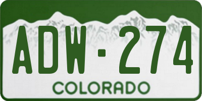 CO license plate ADW274