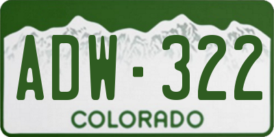CO license plate ADW322