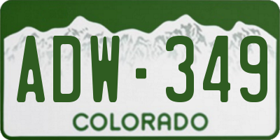 CO license plate ADW349