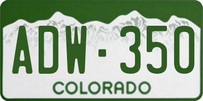 CO license plate ADW350