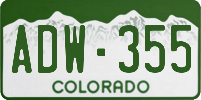 CO license plate ADW355