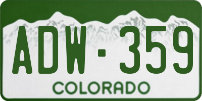 CO license plate ADW359