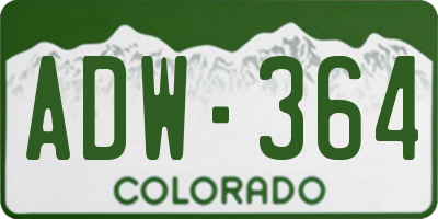 CO license plate ADW364