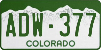 CO license plate ADW377