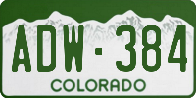 CO license plate ADW384