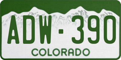 CO license plate ADW390