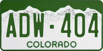 CO license plate ADW404