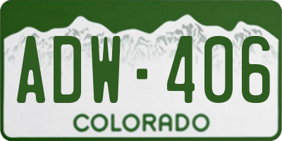 CO license plate ADW406