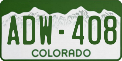 CO license plate ADW408