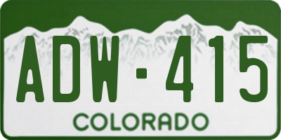 CO license plate ADW415