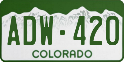 CO license plate ADW420