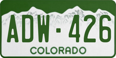 CO license plate ADW426