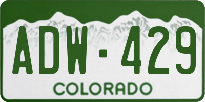 CO license plate ADW429