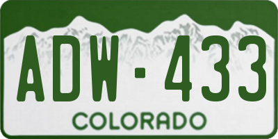 CO license plate ADW433