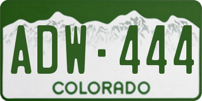 CO license plate ADW444