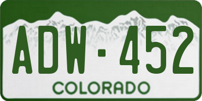 CO license plate ADW452