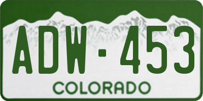 CO license plate ADW453