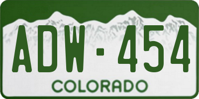 CO license plate ADW454