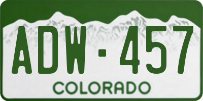 CO license plate ADW457