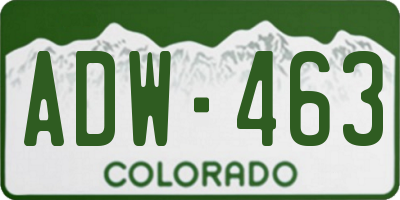 CO license plate ADW463