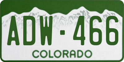 CO license plate ADW466
