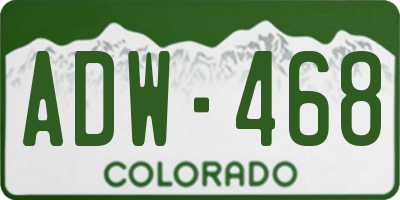 CO license plate ADW468