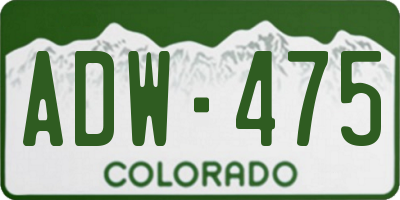 CO license plate ADW475
