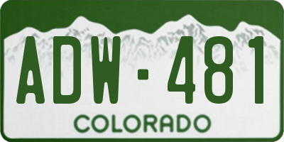 CO license plate ADW481