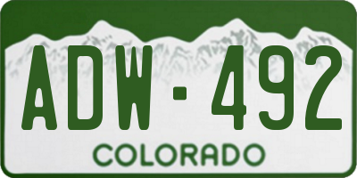 CO license plate ADW492