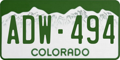 CO license plate ADW494
