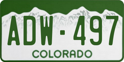 CO license plate ADW497