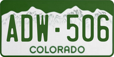 CO license plate ADW506