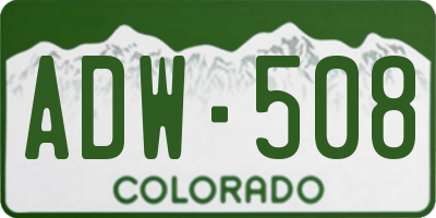 CO license plate ADW508