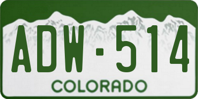 CO license plate ADW514