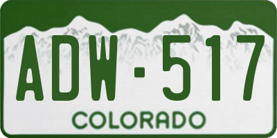 CO license plate ADW517