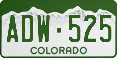 CO license plate ADW525